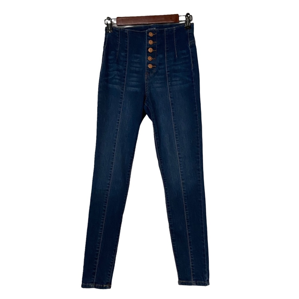Energie Button Fly Sculpting Jegging High Rise Jeans Blue